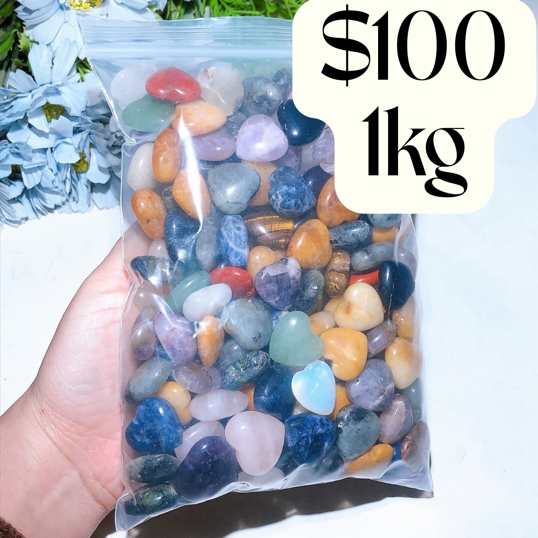 1kg Bulk Crystal Mini Hearts