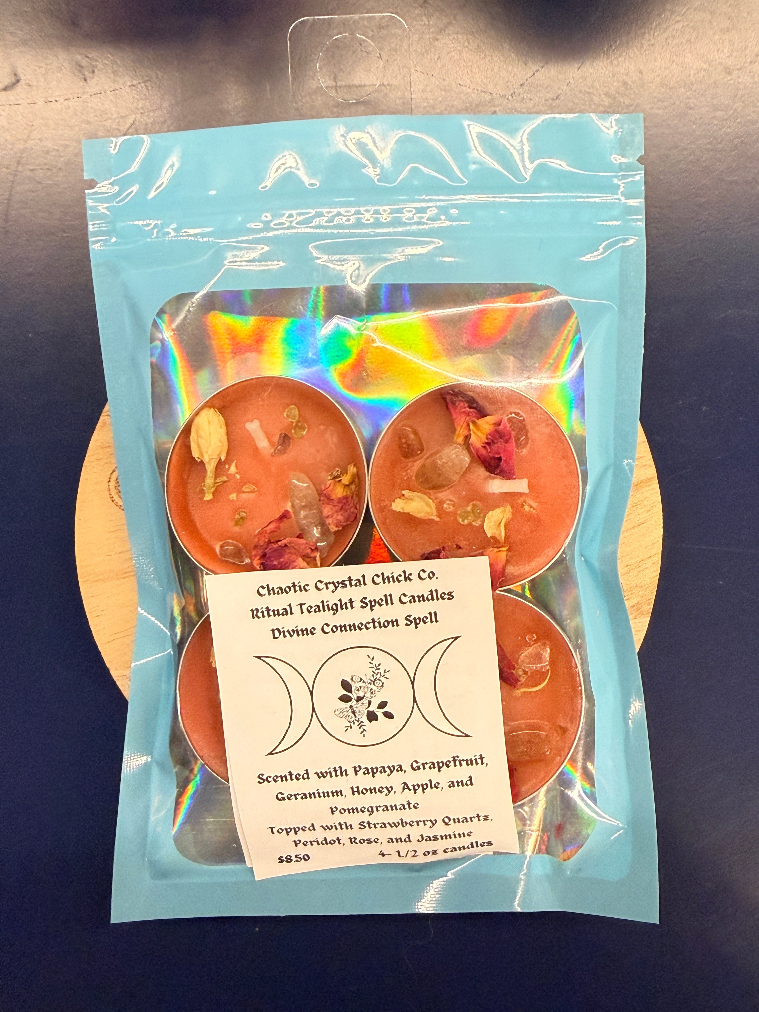 4 Pack Spelled Tealight Candles