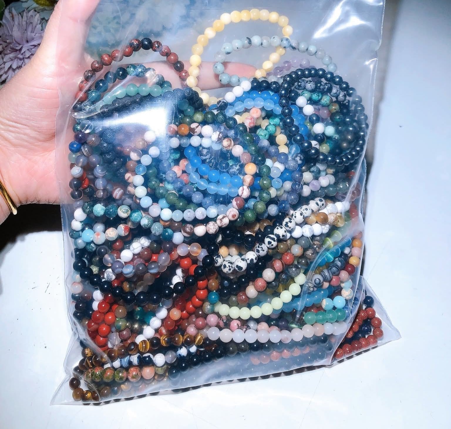 100 piece Bulk 6mm Crystal Bead Bracelets