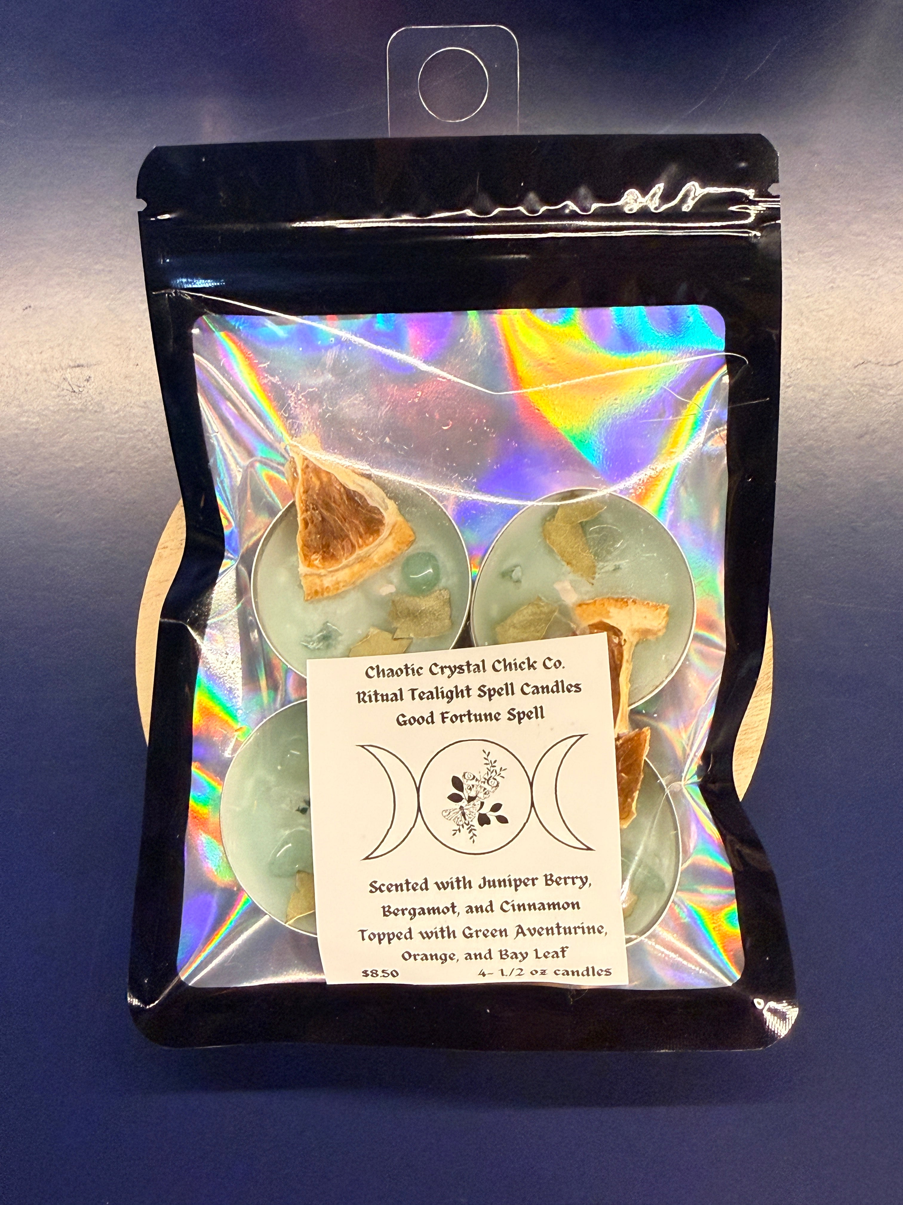 4 Pack Spelled Tealight Candles