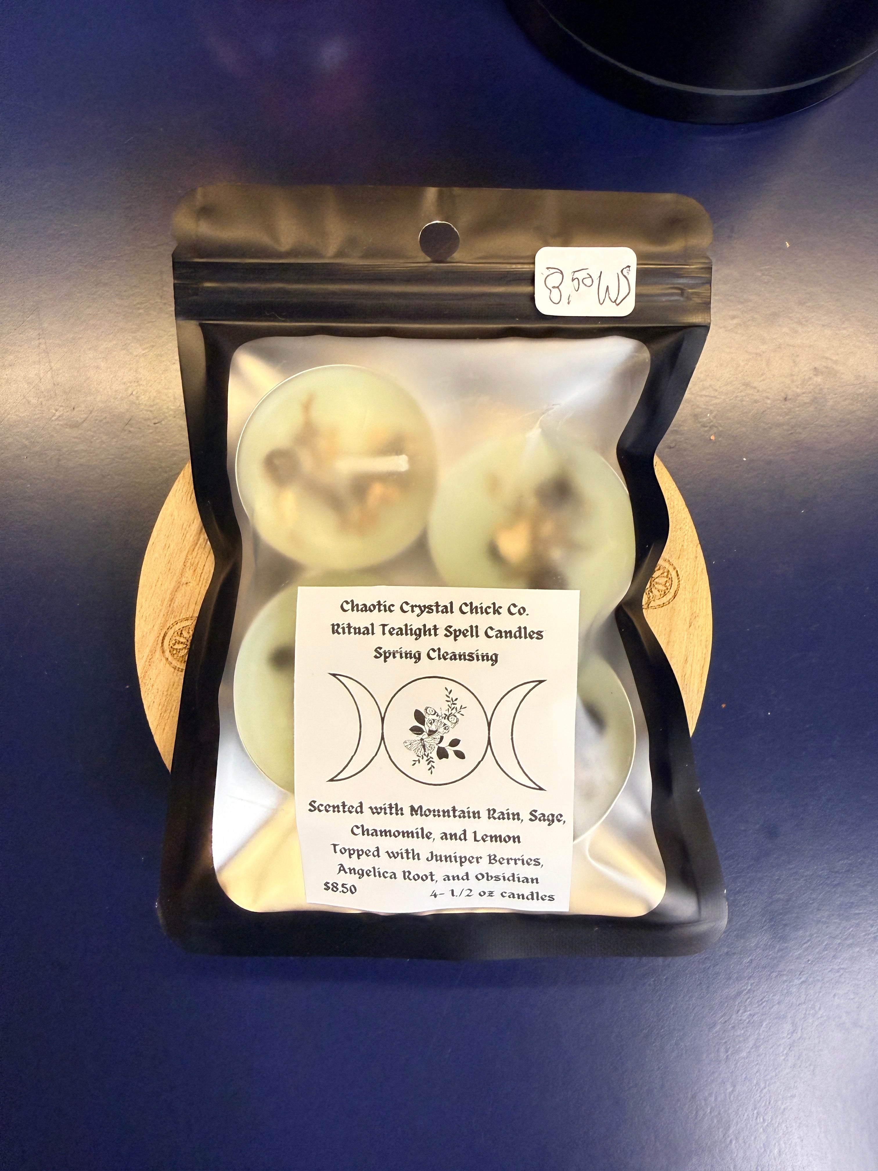 4 Pack Spelled Tealight Candles