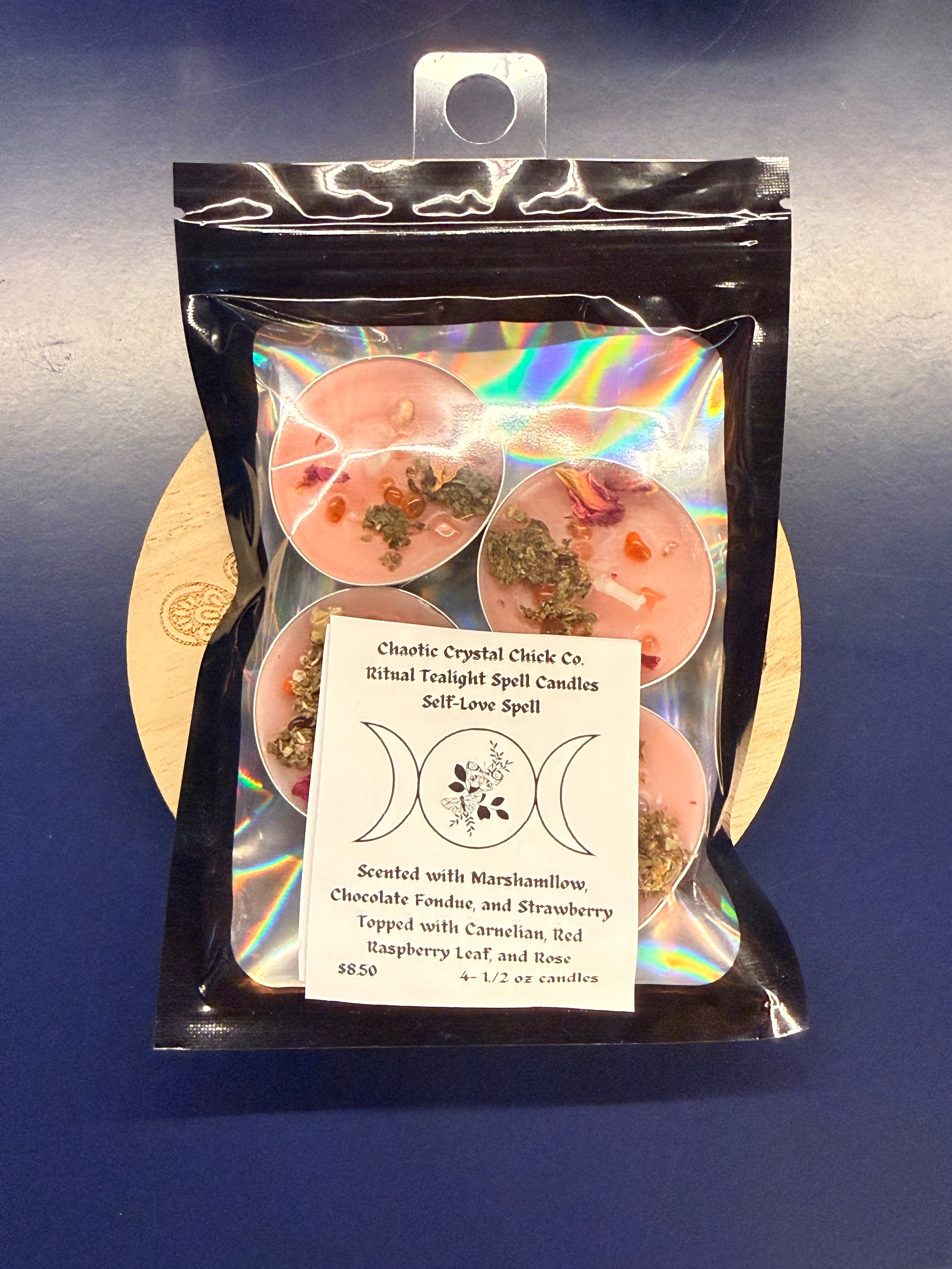 4 Pack Spelled Tealight Candles